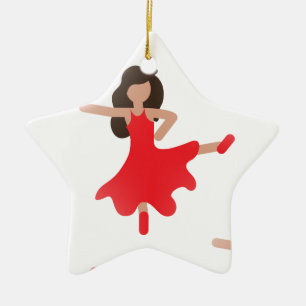 danseres emoji keramisch ornament