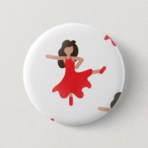danseres emoji ronde button 5,7 cm