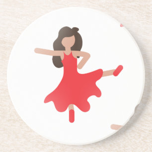 danseres emoji zandsteen onderzetter