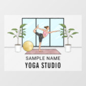 Danseres Houding Balancerende Vrouw Aangepaste Yog Raamsticker (Vel)