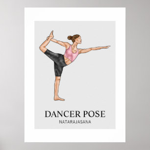 Danseres Houding Yoga Rekken Bewegingsoefeningen W Poster