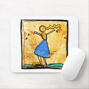 Danseres met blauwe rok schilderij door Egon Schie Muismat