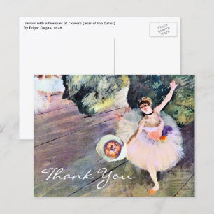Danseres met een Bloemenboeket van Edgar Degas Briefkaart