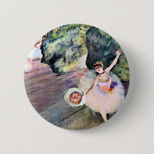 Danseres met een Bloemenruiker door Edgar Degas Ronde Button 5,7 Cm