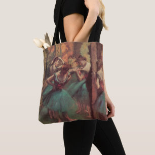 Danseressen, Roze en Groen door Edgar Degas Draagtas