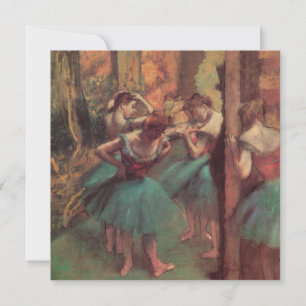 Danseressen, Roze en Groen door Edgar Degas Kaart