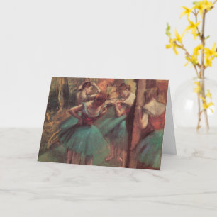 Danseressen, Roze en Groen door Edgar Degas Kaart