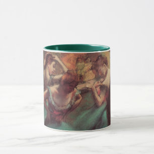 Danseressen, Roze en Groen door Edgar Degas Mok