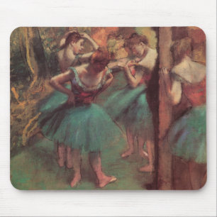 Danseressen, Roze en Groen door Edgar Degas Muismat