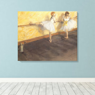 Dansers aan de Bar door Edgar Degas, Vintage Balle Canvas Afdruk