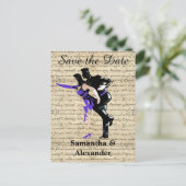  dansers bewaren de datum aankondigingskaart (Staand voorkant)