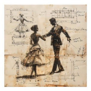 Dansers Blauwdruk Foto Afdruk