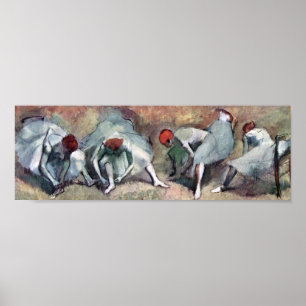 dansers die hun schoenen binden, Edgar Degas Poster