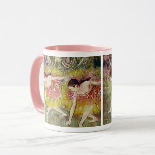 Dansers die zich bukken van Edgar Degas, Balletsku Mok (Voorkant links)