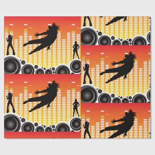 dansers en luidsprekers cadeaupapier (Vlak)