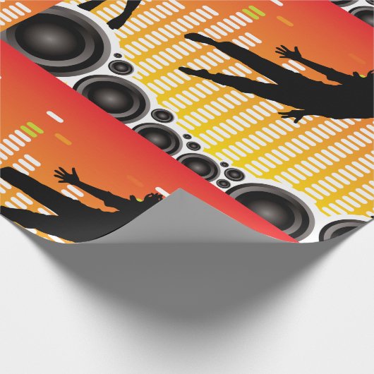 dansers en luidsprekers cadeaupapier (Hoek)