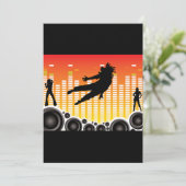 Dansers en luidsprekers uitnodiging (Staand voorkant)