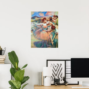 Dansers in een landschap van Edgar Degas Poster