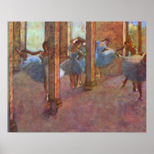 dansers in Foyer, Edgar Degas, balletkunst Poster