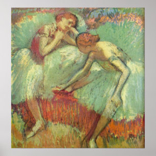 Dansers in het Groen door Edgar Degas, Vintage Bal Poster