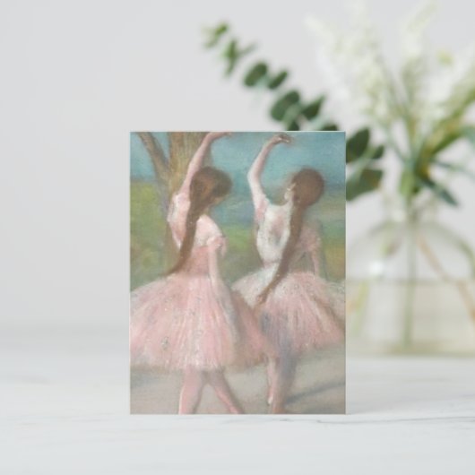 Dansers in Roze Edgar Degas Briefkaart (Staand voorkant)