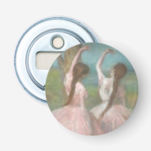Dansers in Roze Edgar Degas Button Flesopener (Voorkant)