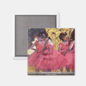 dansers in roze in de ogen van Edgar Degas Magneet (Voorkant / Achterkant)