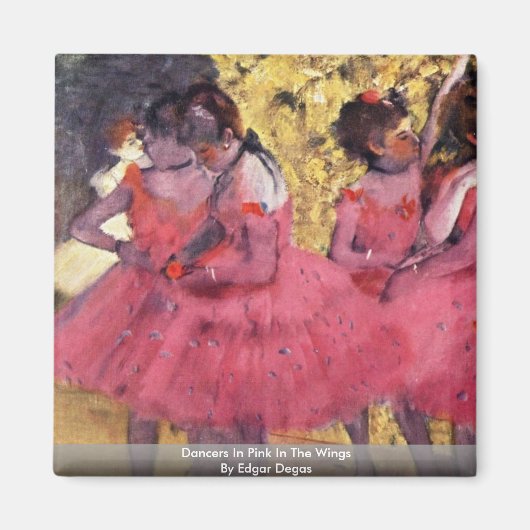 dansers in roze in de ogen van Edgar Degas Magneet (Voorkant)