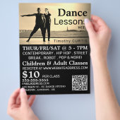 Dansers op het podium, danslesreclame flyer (Hand)