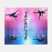 Dansers Roze & Blauw Abstracte Ballerina Deken (Voorkant (Horizontaal))