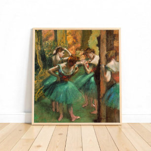 Dansers, Roze en Groen van Degas, Kunst Poster