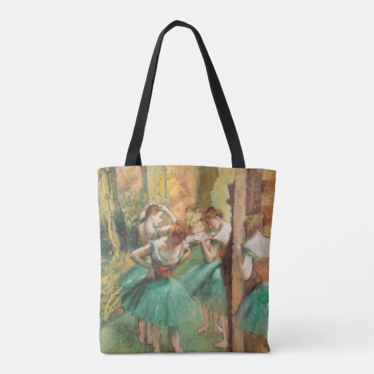 dansers, roze en groen van Edgar Degas Draagtas (Achterkant)