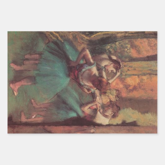 dansers, roze en groen van Edgar Degas Inpakpapier Vel (Voorkant 3)