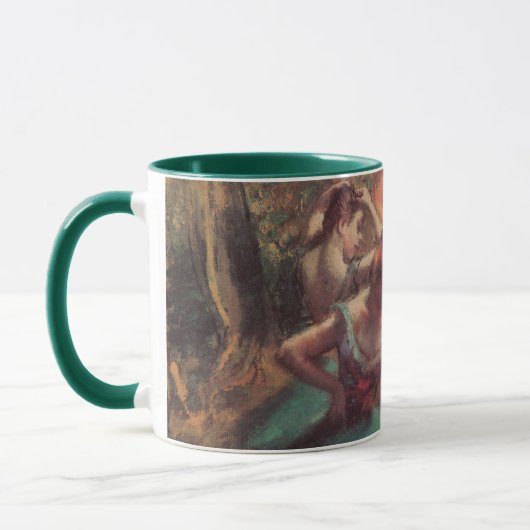 dansers, roze en groen van Edgar Degas Mok (Links)