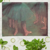 dansers, roze en groen van Edgar Degas Theedoek (Gevouwen)