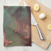 dansers, roze en groen van Edgar Degas Theedoek (Quarter Fold)
