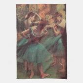 dansers, roze en groen van Edgar Degas Theedoek (Verticaal)