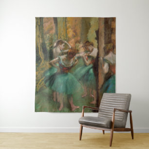Dansers, Roze en Groene Edgar Degas Wandkleed