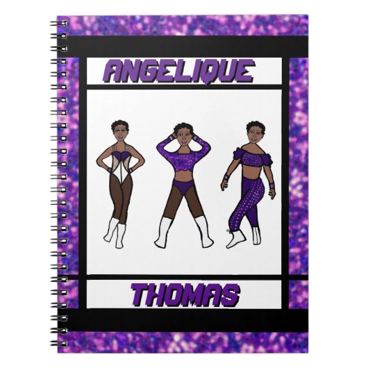 Danseur à trois styles Carnet violet et noir #1 (Devant)