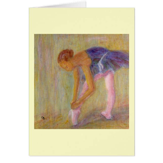 Danseur attachant ses chaussures de ballet, carte (Devant)