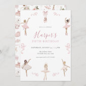 Danseur de ballet Ballerina Invitation de fête d'a (Devant / Derrière)