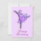 Danseur de ballet de la carte d'anniversaire fille (Dos)