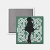 Danseur irlandais Celtic Green Magnet (Recto/Verso)
