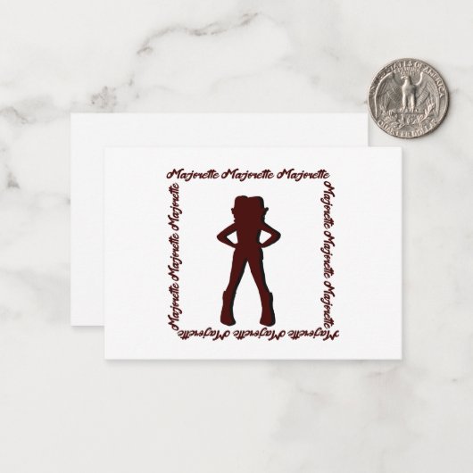 Danseur Majorette Carte pour notes B ( Bourgogne b (Devant/Arrière en situation)