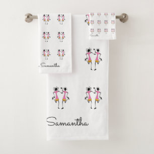 Danseurs d'art africain Abstrait Motif, Blanc