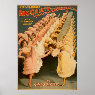 Danseurs de joie - affiche vintage de la publicité