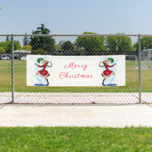 Danseurs de neige et de filles bannière de Noël Ta