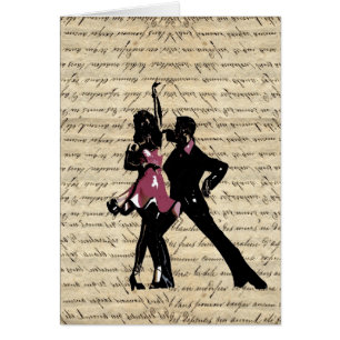 Danseurs de salle de bal sur le papier vintage
