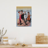 Danseurs de tango - Poster d'art tiré à la main (P (Cuisine)
