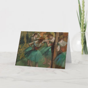 Danseurs d'Edgar Degas roses et carte de voeux